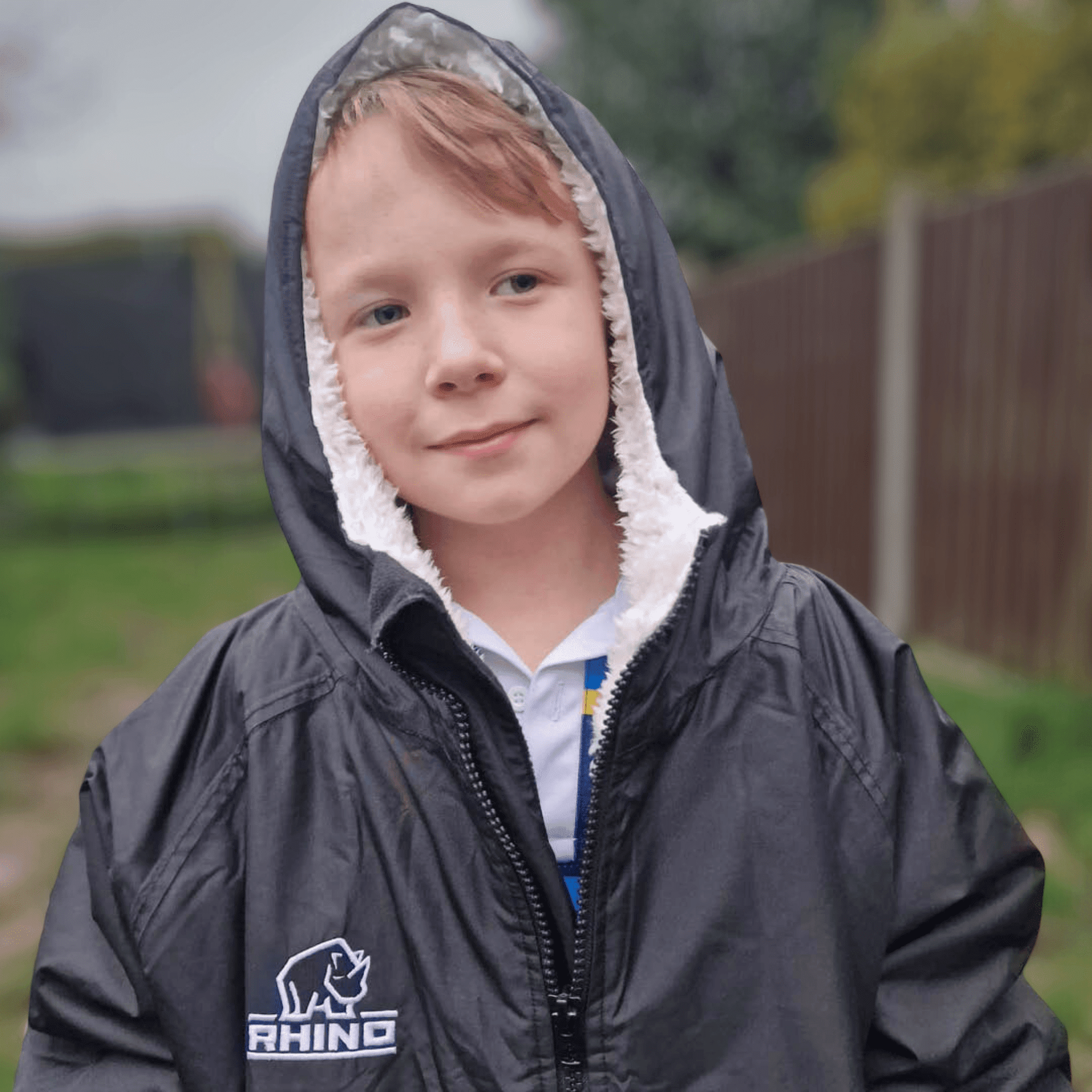 Sherpa Robe Junior Black Fleece Inner Lining Waterproof Jacket Keep Dry