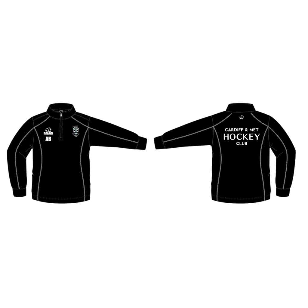 Cardiff Met Hockey Junior Black Seville Midlayer 1/4 Zip