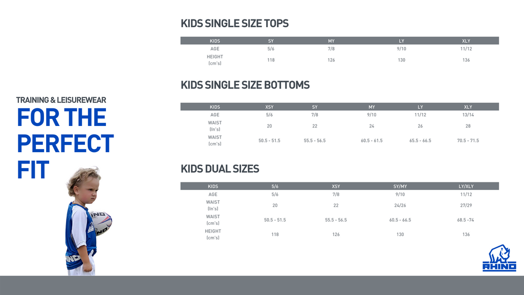 Tackle Jersey Sizing Chart