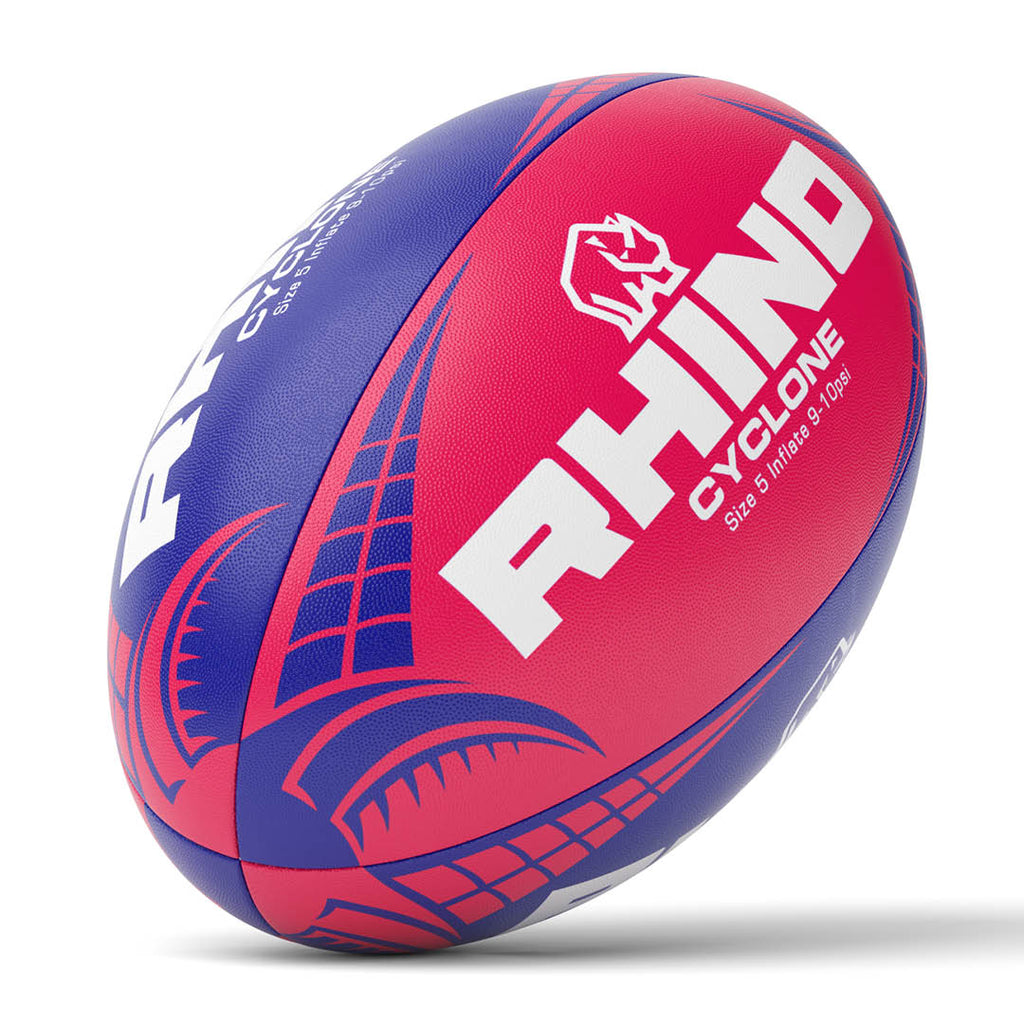 Cylcone Ball Pink Blue Rhino Rugby
