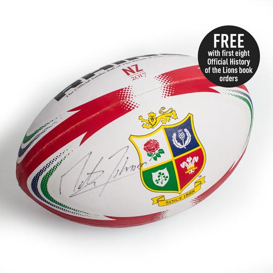 The Official History of the British &amp; Irish Lions book with FREE SIGNED Lions Jumbo ball