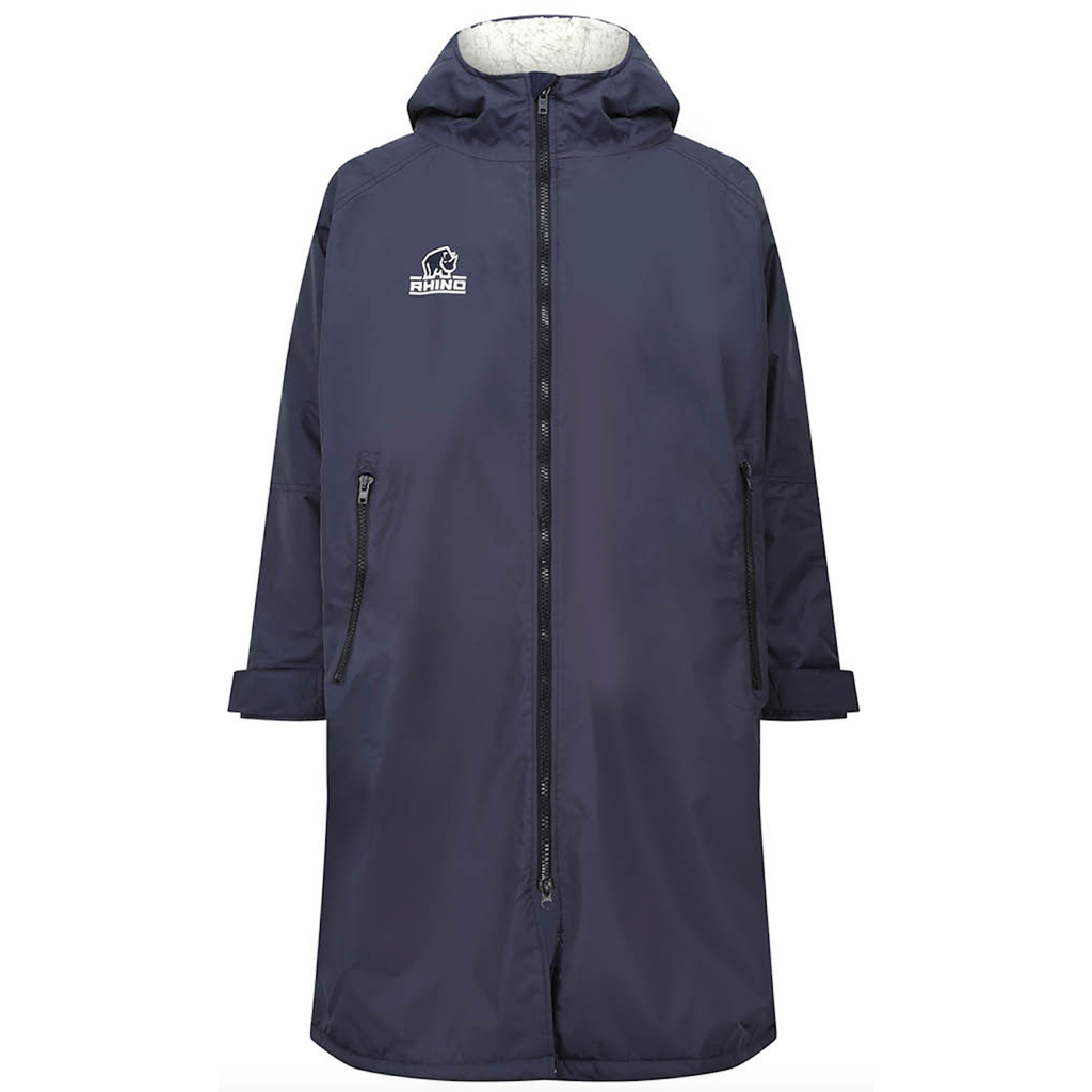 Sherpa robe changing robe with Sherpa fleece lining in navy